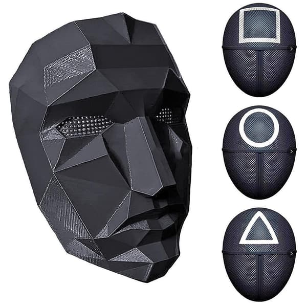 Squid Game Mask / Ansiktsmask - Cosplay V Black_tfrf Black Circle
