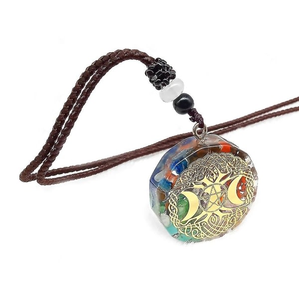 Sju Chakra Orgonite Meditasjon Reiki Yoga Balanse Energi Stein Orgone Amulet 7 Chakra Henge Halskjede Genser Kjede Smykker 7 Chakras - N