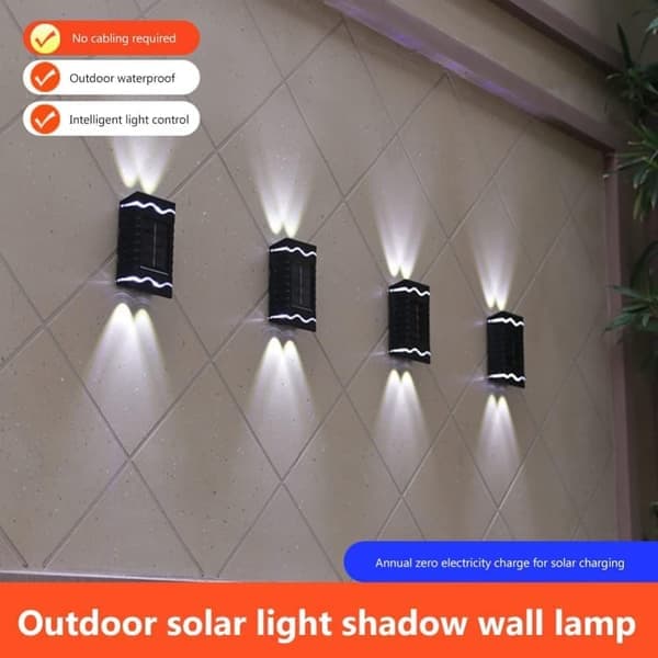 Solcellsvägglampor 4-pack Utomhus LED Trädgårdsbelysning Spårbart Landskapslampa & Trappbelysning_tfrf