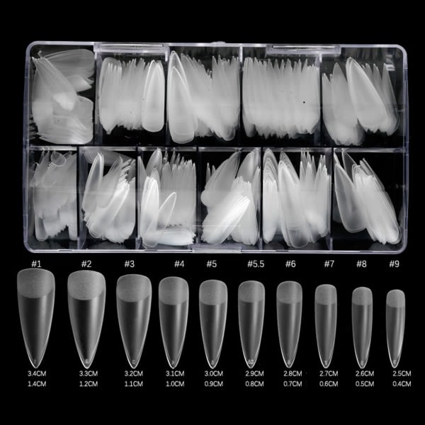 500 stk. Transparente falske neglespidser Matt firkantet trapez stiletdråbe Oval falske neglespidser til hjem DIY Nail Art Salon Water drop szq