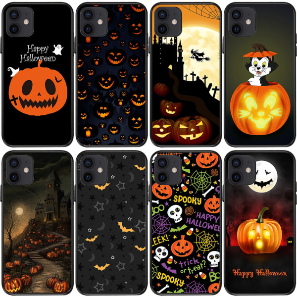 8 delar for iPhone13PROMAX Case Halloween Jack-o-lantern Carnival The Nightmare Christmas Cartoon Phone Case CDQ