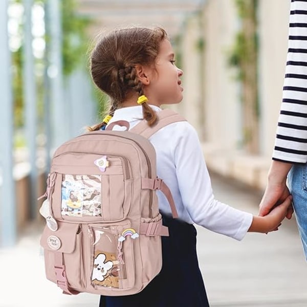 Kawaii Ryggsäckar, Kawaii Ryggsäckar med Pins och Tillbehör, Söta Estetiska Reseryggsäckar, Kawaii Skolryggsäckar, Söta Ryggsäckar för Flickor