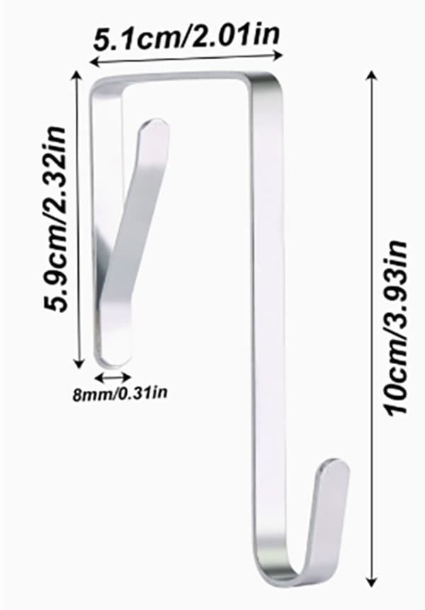 Dörrkrokar, Justerbart Järn, Ingen Borrning, Reptålig, För Rockar, Handdukar Och Kläder, Silver, 8-pack, 10 X 5,1 Cm