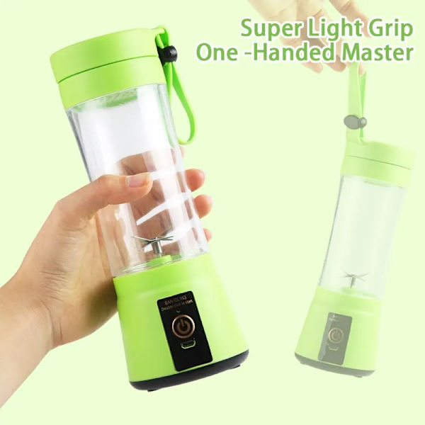 Bärbar fruktjuiceblandare sommar personlig elektrisk miniplaska hem USB 6 blad juicepresskoppmaskin för kök Green Other