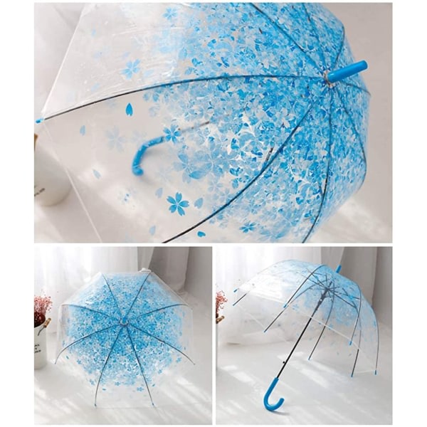 CDQ Transparent paraplykupol, vindtät lätt (blå)
