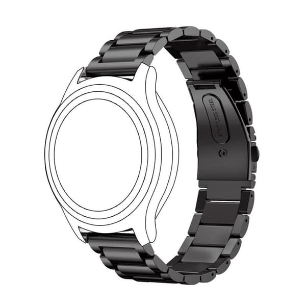 Luksuriøst metalarmbånd i rustfrit stål - sort (22 mm) 90