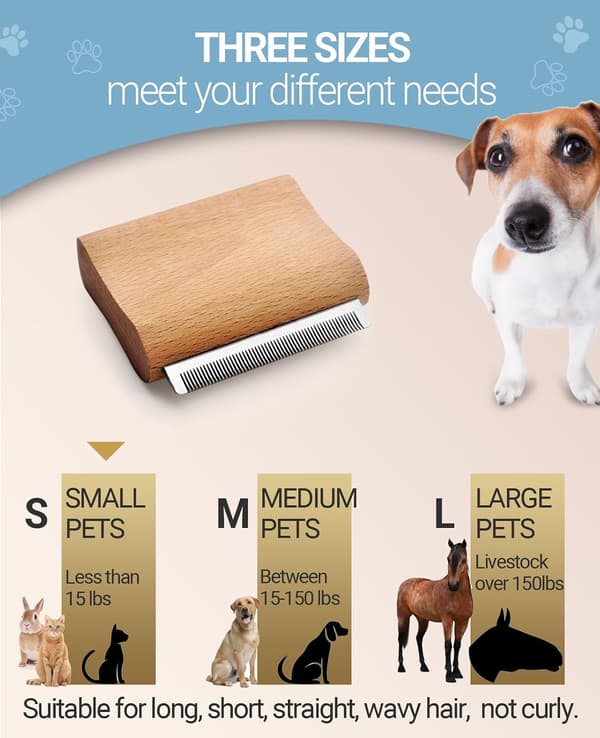 Trywise - Hunde- og kattebørste - trehåndtak - størrelse L