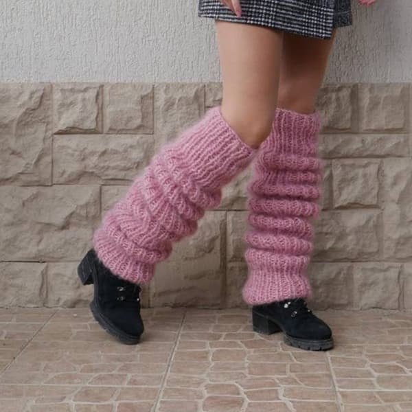 Benwarmers - Pink Leg Warmers - 60 cm - Warm - Chunky Knit - One Size - Polyester