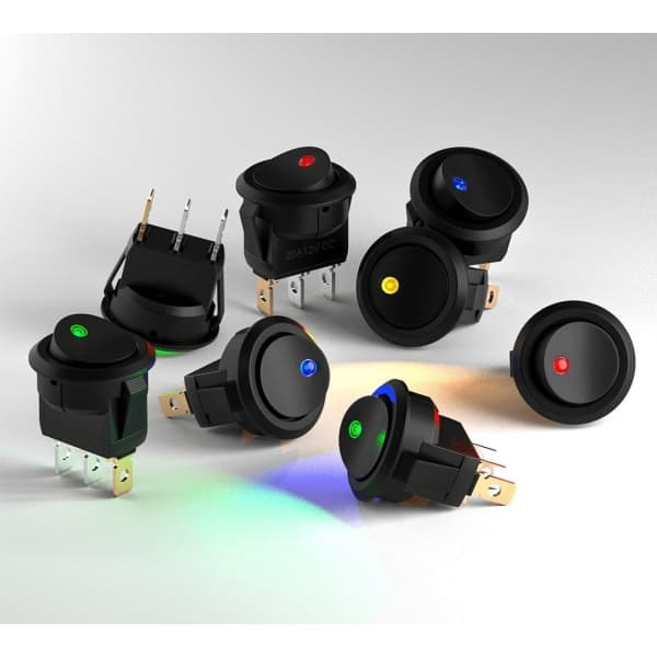 8 stk LED vippebrytere, Strømbryter for bil DC 12V 20A på/av Self Lat