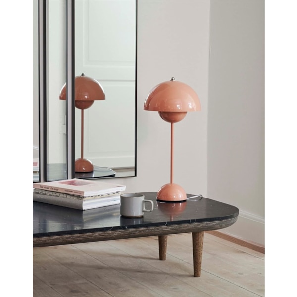 Blomkruka Svamp Led Bordslampor, Modern Bud Macaron Bordslampa Vintage Läsbordslampa Pink