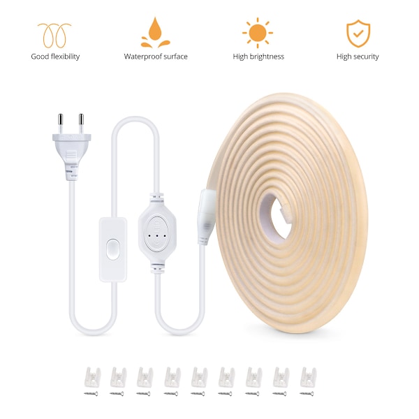20M 40M 288 LED/M EU 220V CRI RA90 Hög Ljusstyrka COB LED-ljusslinga, för Utomhus Trädgårdsbelysning och Sovrum Kök Varmvit Warm white 8 meters