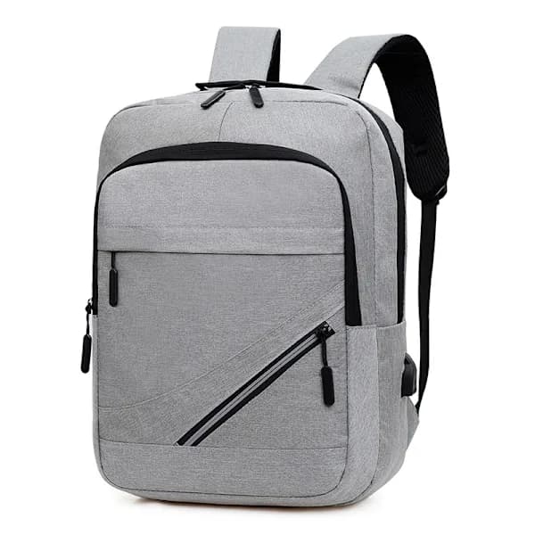 Portable Leisure Shoulder Bag, Notebook, USB Charging, Book Gift, Student Riding, 15-inch LOGO Activity Computer Bag Grey grey