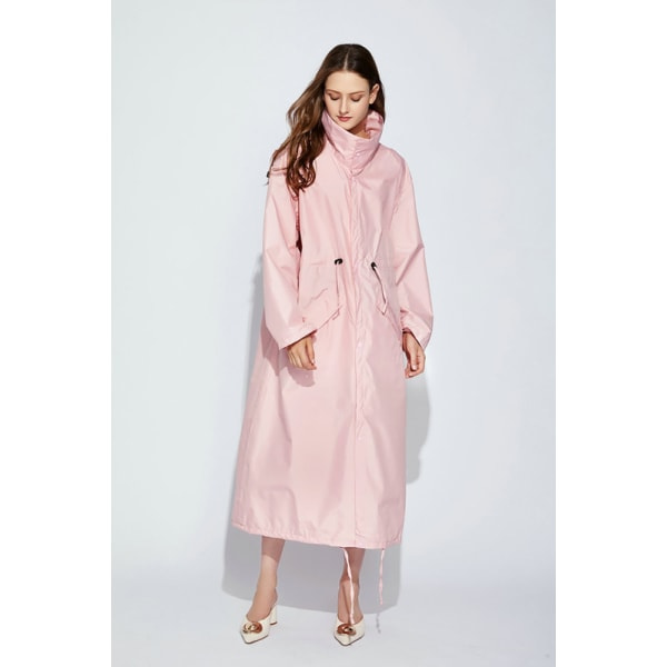 Snygg lång regnjacka unisex regnponcho med vattentät ficka med lock XL