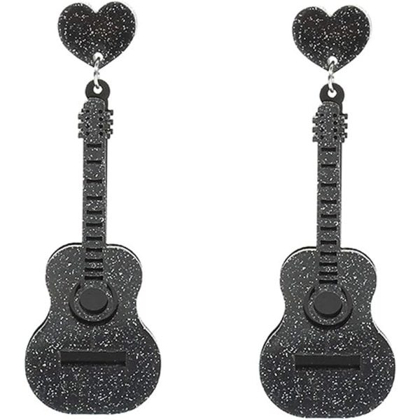 Heyone Gitarr Dangle Örhängen Musikinstrument Örhängen för kvinnor, flickor, musikälskare