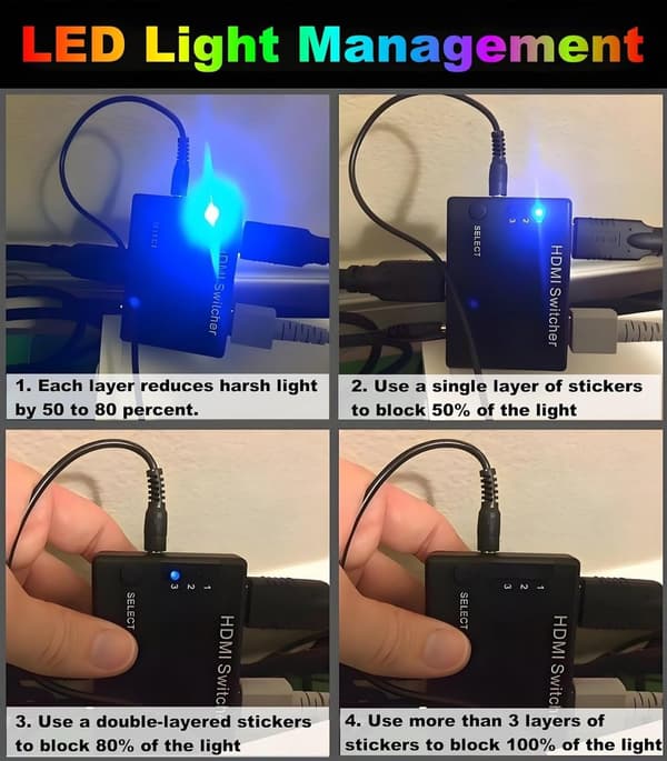2 - 5 - cm - 40 - Blackout Tape - Blackout Sticker - LED - Light Blocking - Blocks - Light - Light - Glare