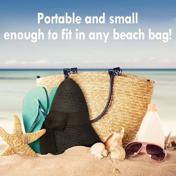 Sun Hats for Women UPF 50+ Lightweight Foldable/Packable Beach Sun Hat Black