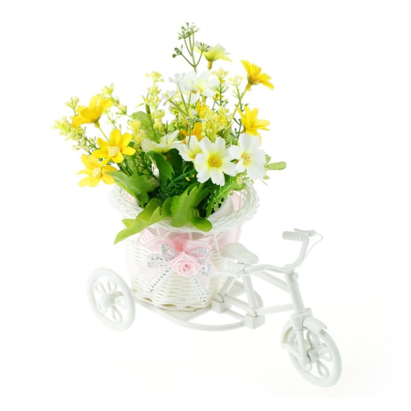 CDQ Utmerkt vit trehjuling cykel blomkorg behållare för Flowe som bildet