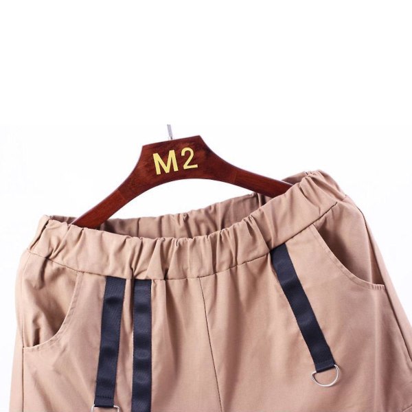 Mode Man Overalls Solida Casual Korte Bukser Khaki L zdq