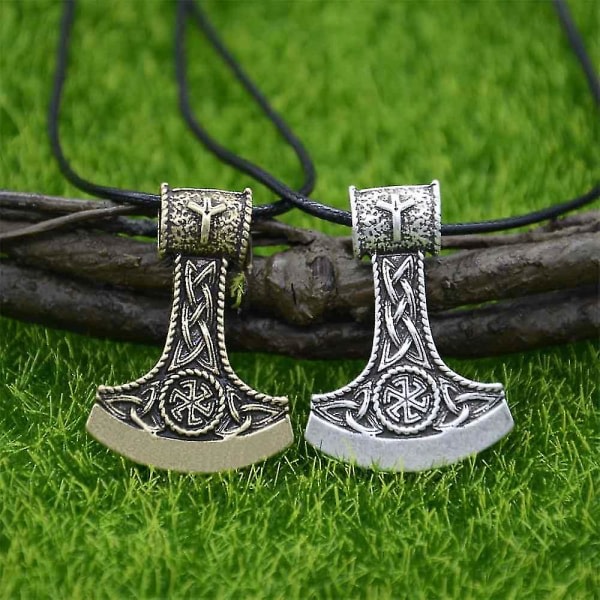 Slaavilainen Perun Kirves Kolovrat Riippuva Riimu Riimu ALGIZ Talismani Pagan Skandinaavinen Viikinki Kaulakoru Amuletti Metalli Ketju Pronssi