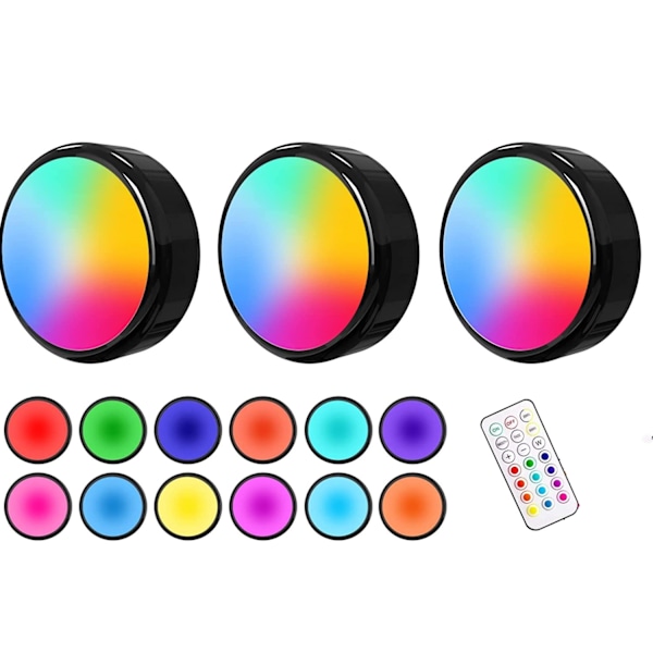 LED spotlights 13 colors dimmer remote control 3-pack 3-pak