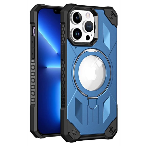 För Iphone 13 Pro Phone case Stötsäkert Kickstand Case Anti-drop Pc+tpu Mobiltelefon Magnetisk Cover Mörkblå