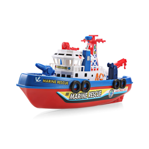 High Speed ​​​​Music Light Electric Marine Rescue Brandbekämpningsbåt Icke-fjärrbar leksak - Colormix CDQ