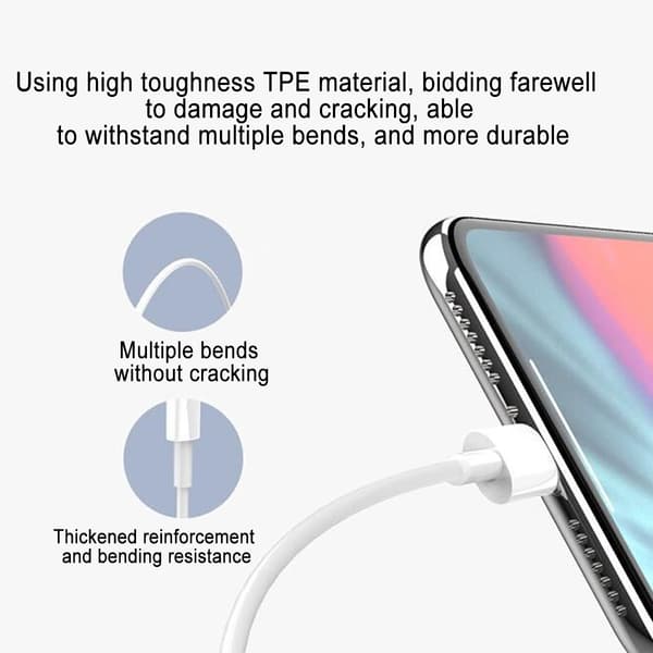 Egnet for Apple 12W hurtiglade datakabel, 0.25m, 2A, hvit