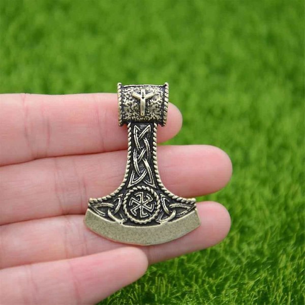 Slaavilainen Perun Kirves Kolovrat Riippuva Riimu Riimu ALGIZ Talismani Pagan Skandinaavinen Viikinki Kaulakoru Amuletti Metalli Ketju Pronssi