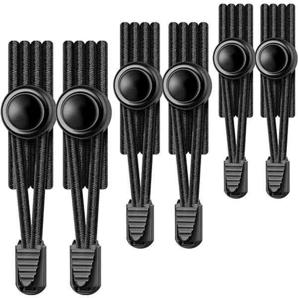 3 stk. sorte 120 cm elastiske skolisser, uden snørebånd, One Size fo