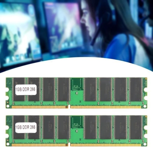 2-pack Minneskort Desktop-minnesmodul Full Kompatibilitet Dubbelsidig 16-chips DDR 1GB 226Mhz PC-2100