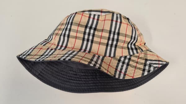Bucket hat - Fiskerhat - Mørkegrå med tern