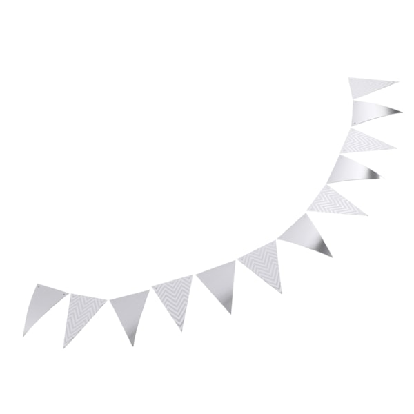 Vimpel Bröllopsrum Barnrum Födelsedagsfest Utsmyckning Tillbehör Vinkad Dragflagga Vimpel Vimpel Silver