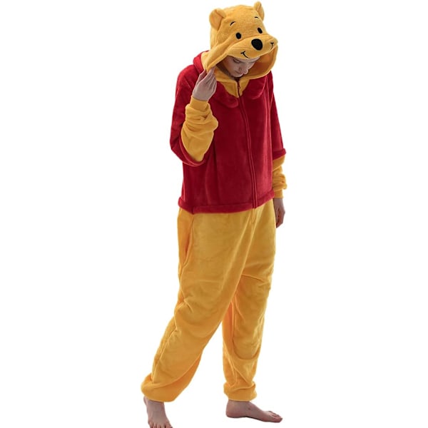 Unisex Aikuisten Onesie-Pyjamat, Flanelli Cosplay Eläin Yksikokoinen Halloween-Puku Nukkumisasu Kotiasu S