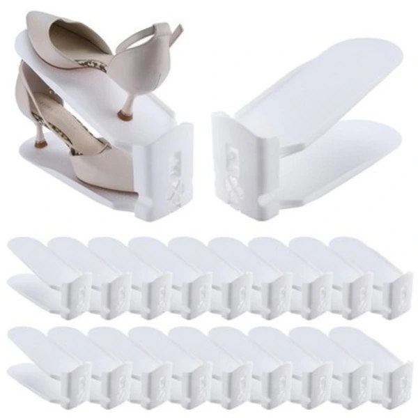 10-pack Shoe Rack Organizer, 3-Tier Flexible Adjustable Shoe Stackers