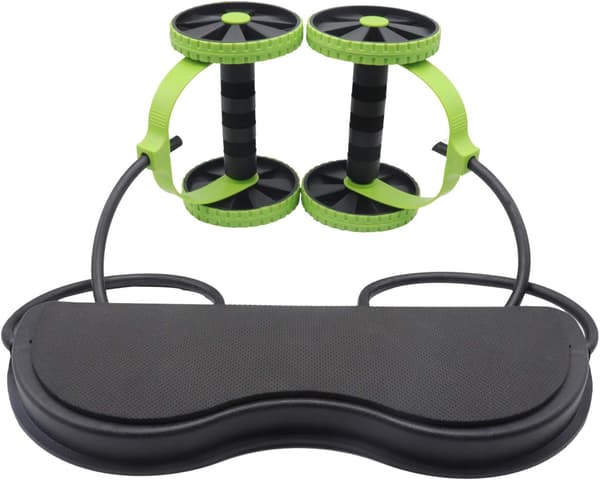 Two-Wheel Abdominal Roller with Elastic Band, Adjustable Dynamic Core Workout Equipment for Core Strength and Body Sculpting