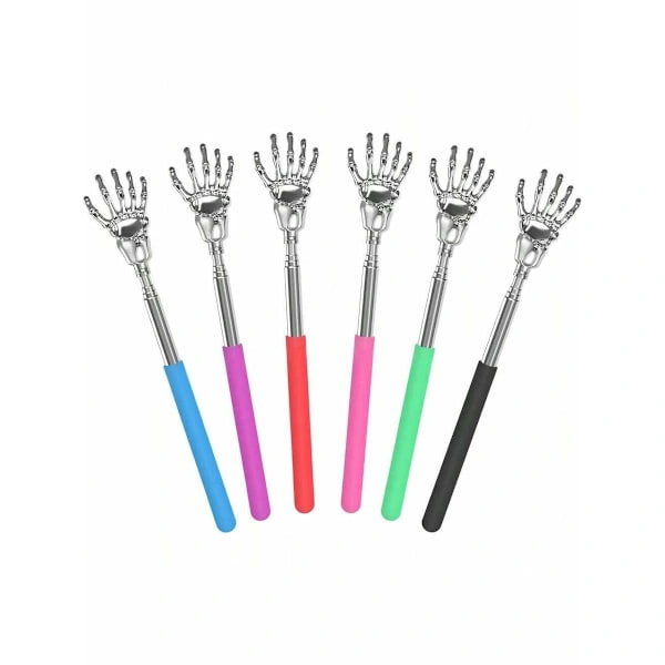 1 pc Back Scratcher, Telescopic Stainless Steel Back Scratcher, Extendable Scratching Hand Back Scraper with Rubber Coated Handle for Back Default Default