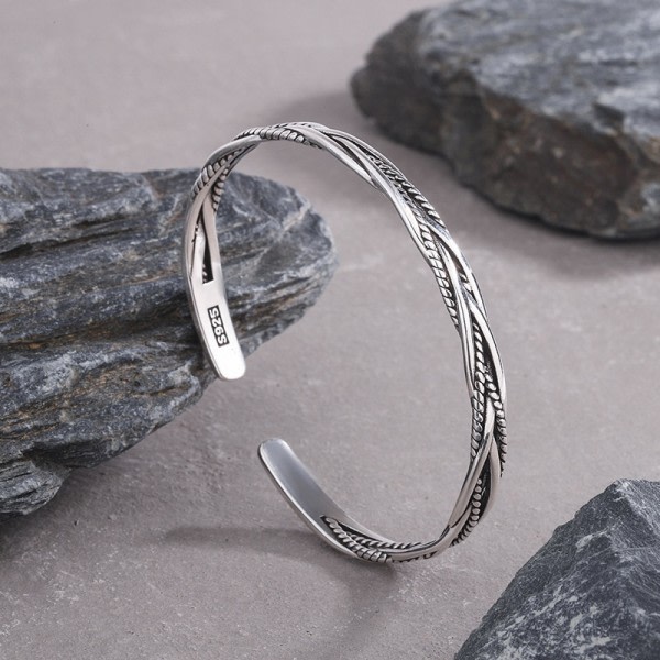 Vintage Punk -punottu kierrettävä avausrannekoru Bangles Charm zdq