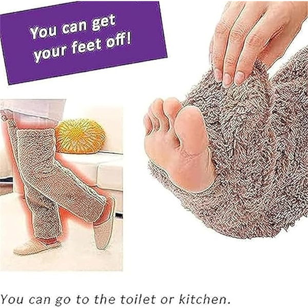 Teddy Legs Strumpor, Mukavat Strumpor, Polvien Yläpuolella Fuzzy Plyyshi Tossut Strumput, Lämpimät Polvien Yläpuolella Kengät, Fuzzy Jalat, Pitkät Fuzzy Strumput brown