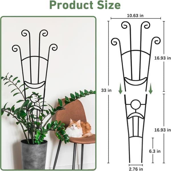2/4-pack växtstöd för klätterväxter 83 cm – expanderbar metall spaljé för inomhus- och krukväxter, högt och robust stöd_TF_TF 2-Pack