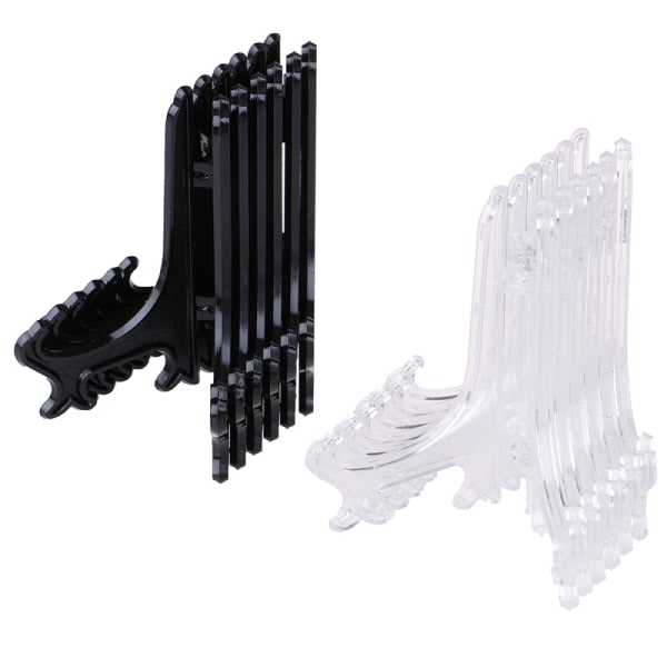 12 stk Display Stativ Staffli Tallerkenholder Bilde Fotokunst Plast Svart 12 stk