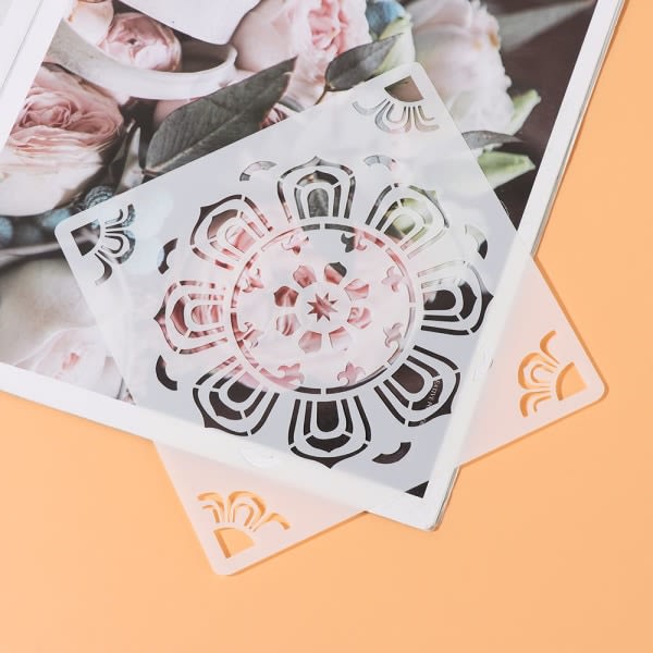 16 stk/ sæt Lagdelingsskabelon Scrapbooking Mandala Hjælpemiddel