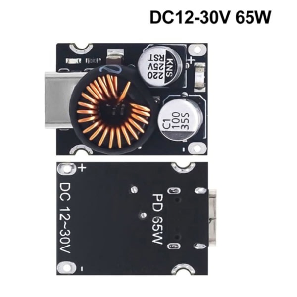 St?d PD3.0 () 65W pikalatausmoduuli Qualcomm QC2.0 ja QC3. Musta onesize