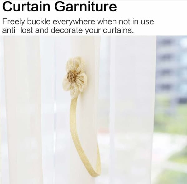 Magnetiske gardinfester sett med 2 - Beige - 40 cm