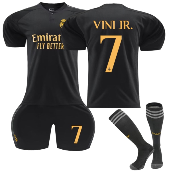 2023-2024 Real Madrid Bortefotballskjorte for barn Vinicius nr. 7 VINI JR 22