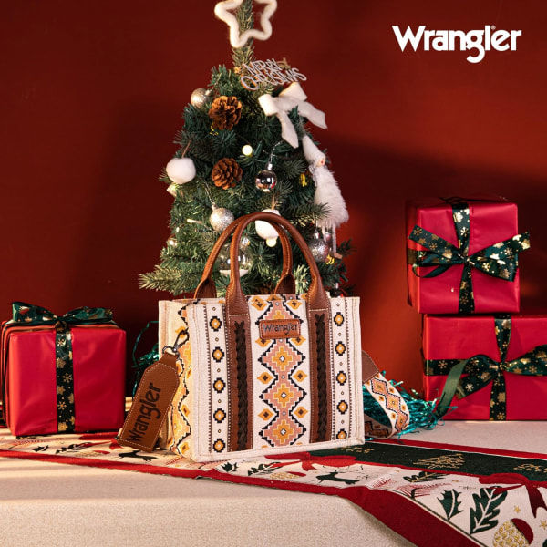 Wrangler tygväska Western plånböcker för kvinnor axel Boho Aztec handväskor A Angel White L
