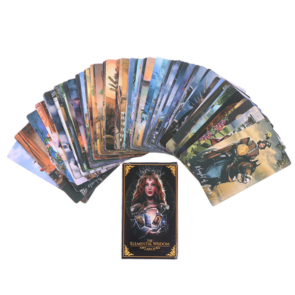 Elemental Wisdom Tarot Cards Prophecy Divination Deck Party Multicolor en one size
