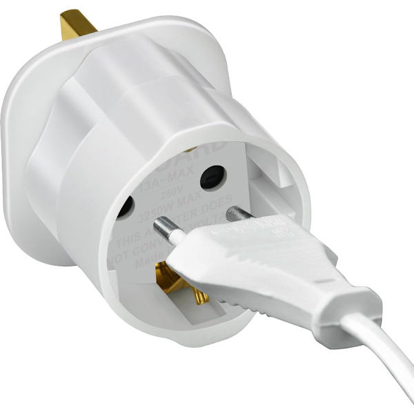 3x Reiseplugg Type G - Engelsk Reiseadapter - C og F Plugg til G Plugg ...