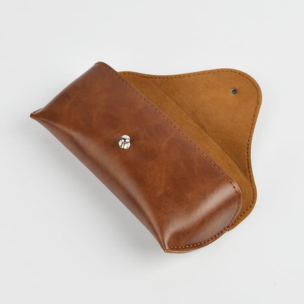 Eyeglass Case - Eyeglass Pouch - Eyeglass Protector - Soft Case - Scratch Resistant - Portable - PU - Brown