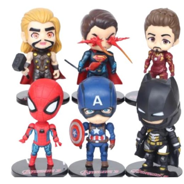 6 Pack Marvel Avengers Heroes Figurer zdq