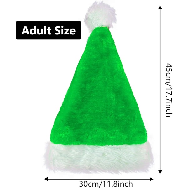 Heyone 3-pak nissehuer til voksne Julehue Traditionel grøn og hvid plys julemandshue til julefest